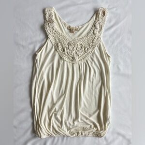 Forever 21 bubble tank blouse with crotchet detail (size S)